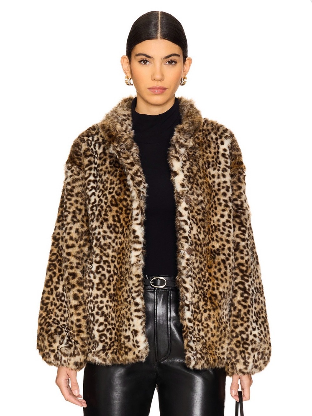 Heartloom Leopard-Print Teddy Jacket in Brown & Black (Tags still on!)